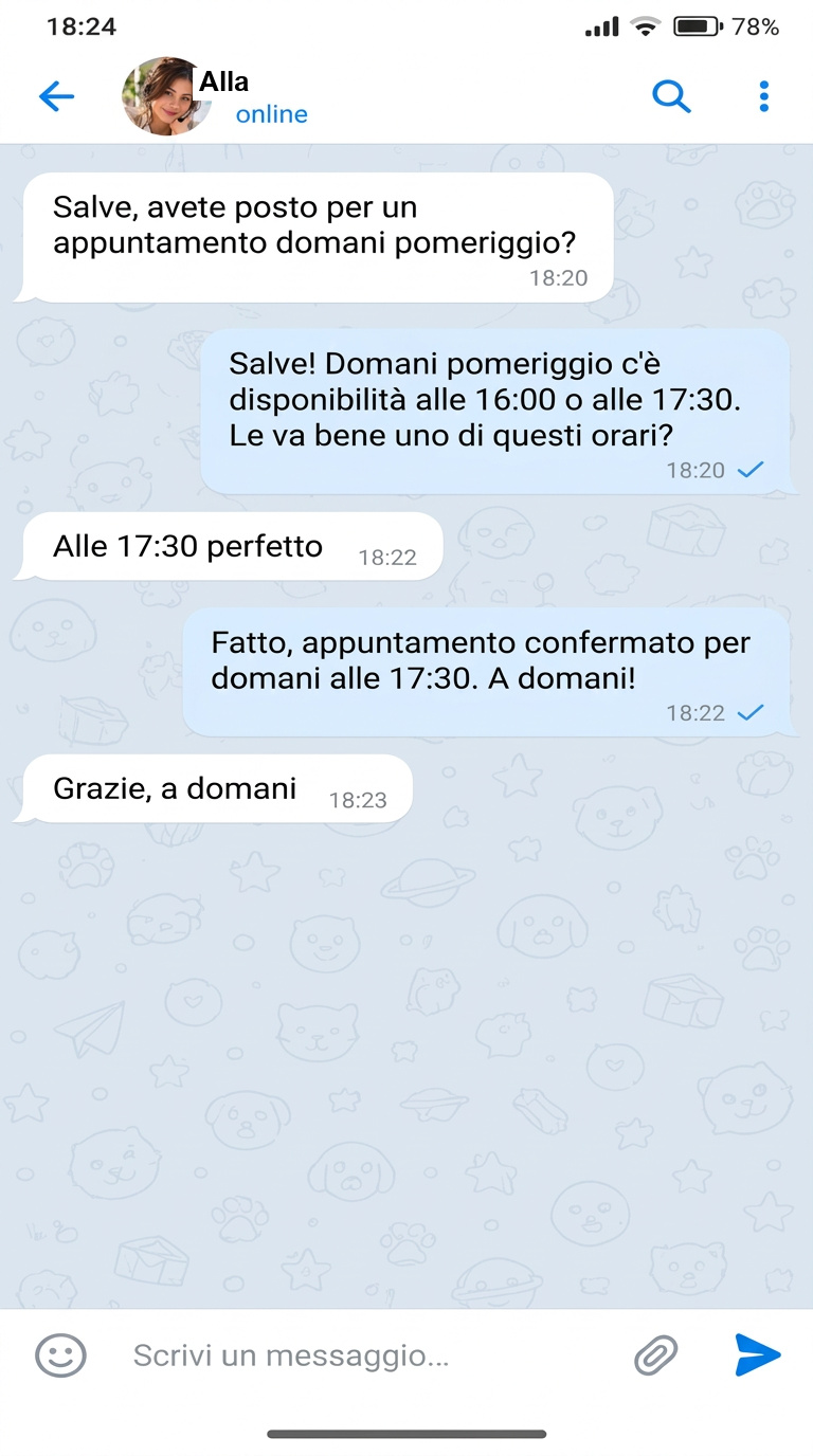 Anteprima di una conversazione su Telegram